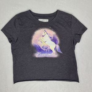 Abercrombie Kids Unicorn T-shirt Girls 9 / 10 Gray